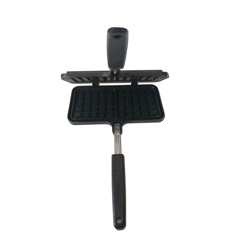 NEATKITCH Non-Stick Waffle Iron for Gas Stovetop - Manual Aluminum Alloy Waffle Maker with Heat-Resistant Long Handle