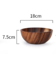 NEATKITCH Handcrafted Natural Jujube Wood Salad Bowl - Japanese Style Lightweight Fruit and Soup Bowl for Home and Restaurant
