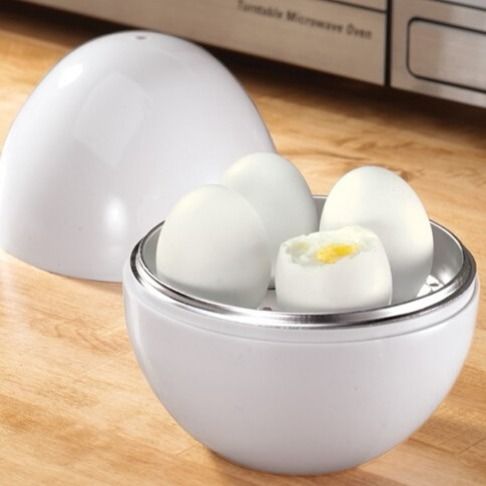 NEATKITCH Rapid Microwave Egg Boiler & Steamer - 4 Egg Capacity BPA-Free Quick Breakfast Cooker with Heat-Transfer Aluminum Core