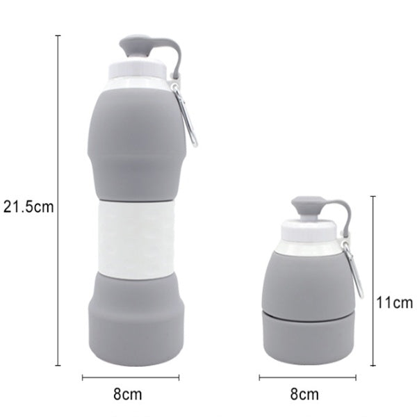 NEATKITCH Collapsible Silicone Sports Water Bottle - 580ml BPA-Free Folding Travel Canteen for Hiking and Camping