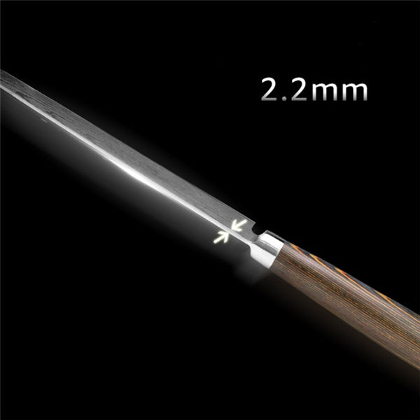 NEATKITCH 6-Piece Laser Damascus Stainless Steel Kitchen Knife Set - Ultra Sharp 7Cr17 High Carbon Chef Knife Collection with Ergonomic Wood Handles