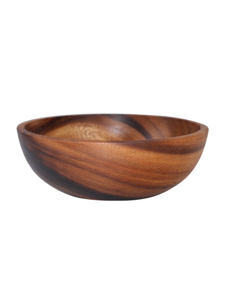 NEATKITCH Handcrafted Natural Jujube Wood Salad Bowl - Japanese Style Lightweight Fruit and Soup Bowl for Home and Restaurant