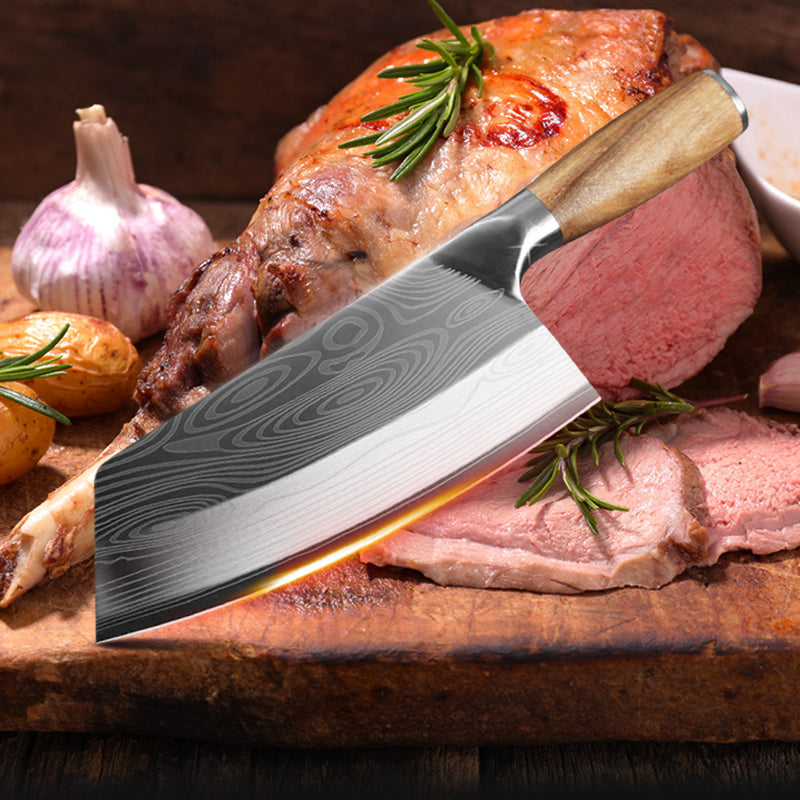 NEATKITCH Professional Hand-Forged Stainless Steel Kitchen Knife - 40Cr13 High Carbon Chef Knife with Ice and Fire Tempered Blade
