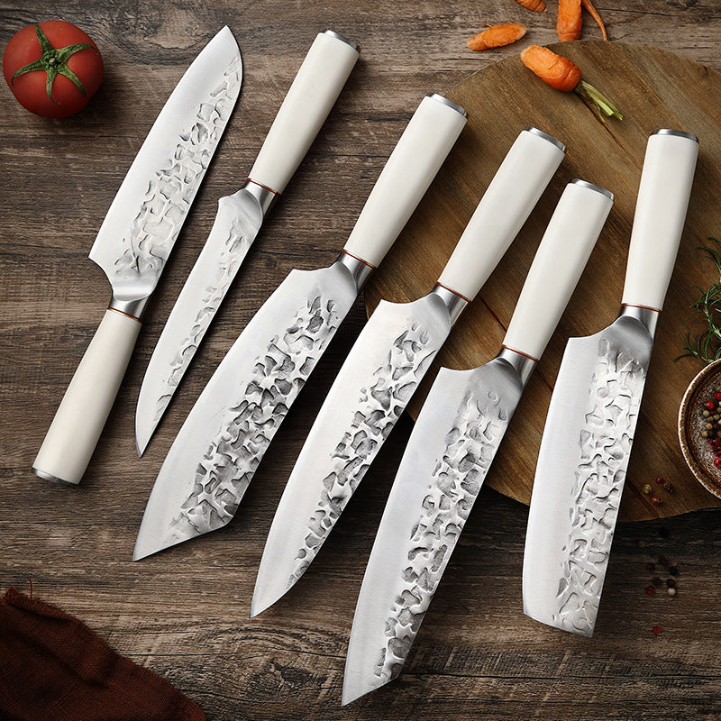 NEATKITCH Hand Forged Stainless Steel Kitchen Knife Collection  - High Carbon Precision Blade for Meat and Vegetables