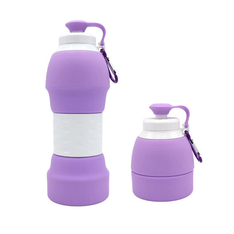 NEATKITCH Collapsible Silicone Sports Water Bottle - 580ml BPA-Free Folding Travel Canteen for Hiking and Camping
