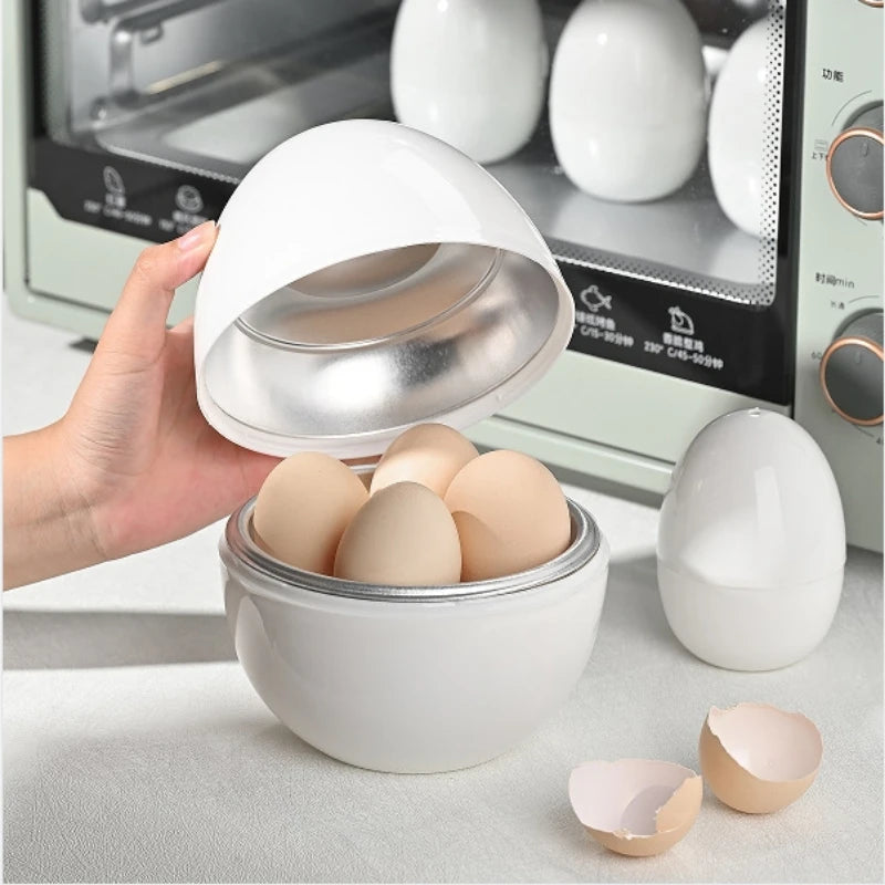 NEATKITCH Rapid Microwave Egg Boiler & Steamer - 4 Egg Capacity BPA-Free Quick Breakfast Cooker with Heat-Transfer Aluminum Core