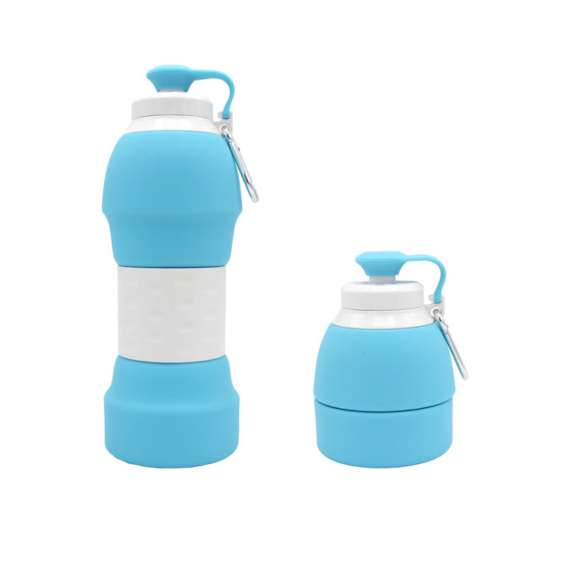 NEATKITCH Collapsible Silicone Sports Water Bottle - 580ml BPA-Free Folding Travel Canteen for Hiking and Camping